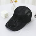 thumbnail image 3 of Solar Powered Fan Hat, USB Rechargeable Sun Protection Hat, Detachable Breathable Mesh Cap with 360° Rotating Fan, LED Display, Adjustable Fit for Outdoor Activities, 3 of 7