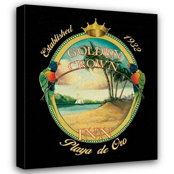 Catherine Jones 28x34 Gallery Wrapped Canvas Wall Art Titled - Golden Crown Inn