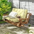 thumbnail image 6 of Kimunuk Outdoor Swing Cushion , 40" X 40" X 5" Waterproof Bench Chair Replacement Cushion with 6 Ties for Patio Porch, Light Yellow, 6 of 7