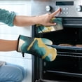 thumbnail image 2 of Teal Gold Marble Kitchen Oven Mitt and Pot Holder Sets 2 Pcs for Baking, Cooking and Grilling, Heat Resistant Up To 392 °F, 2 of 7