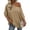 #0044-Khaki, variant on Womens Tops One Shoulder Loose Fit Linen Short Sleeve Breathable Pullovers Casual Daily Blouses Boho Vacation Style Gift