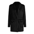 thumbnail image 5 of Women's Single Button Blazer, Tailored Loose Lapel Suit Jacket, Stretch Office Blazer, Casual Suit Jacket, Soft Long Sleeve Blazer Black M, 5 of 5