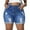 Royal Blue-029, variant on Womens Plus Size Jean Shorts Stretchy High Waisted Distressed Fold Hem Denim Shorts Light Blue 18W