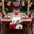 thumbnail image 7 of Memorial Day Saving!4th of July Decorations, Independence Day Table Flag Red White Blue Star Striped Floral Print Dining Table Decoration, 7 of 7
