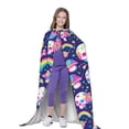 thumbnail image 4 of Honeii Skull mushroom rainbow space Print Poncho Cape, Cloak Coat, Snuggly Hooded Wearable Blanket, Hooded Cape For Teenagers,Halloween Costumes-Medium, 4 of 7