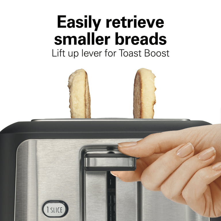 Hamilton Beach 2 Slice Toaster with Wide Slots, Bagel Function, Toast Boost, Stainless Steel, New, 22997f