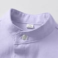 thumbnail image 6 of NIEWTR Boys School Uniform Shirt Long Sleeve Solid Button Down Dress Shirt with Button Cuffs for Daily Wear and Special Events（A-Light Purple,11-12 Years), 6 of 9