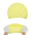 thumbnail image 5 of Unique Bargains 1 Pc Silicone Waterproof Embossed Swim Cap Lemon Yellow, 5 of 5
