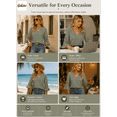 thumbnail image 4 of DOKOTOO Blouses for Women Crochet Lace 3/4 Sleeve Tunic Tops Casual V Neck Hollow Out Business Shirts, 4 of 10