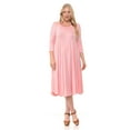 thumbnail image 2 of Pastel by Vivienne Women's A-Line Trapeze Midi Dress Plus Size Dusty Pink XX-Large, 2 of 4