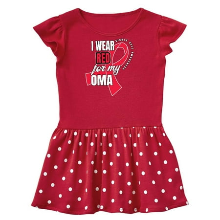 

Inktastic Sickle Cell Awareness I Wear Red For My Oma Gift Toddler Girl Dress