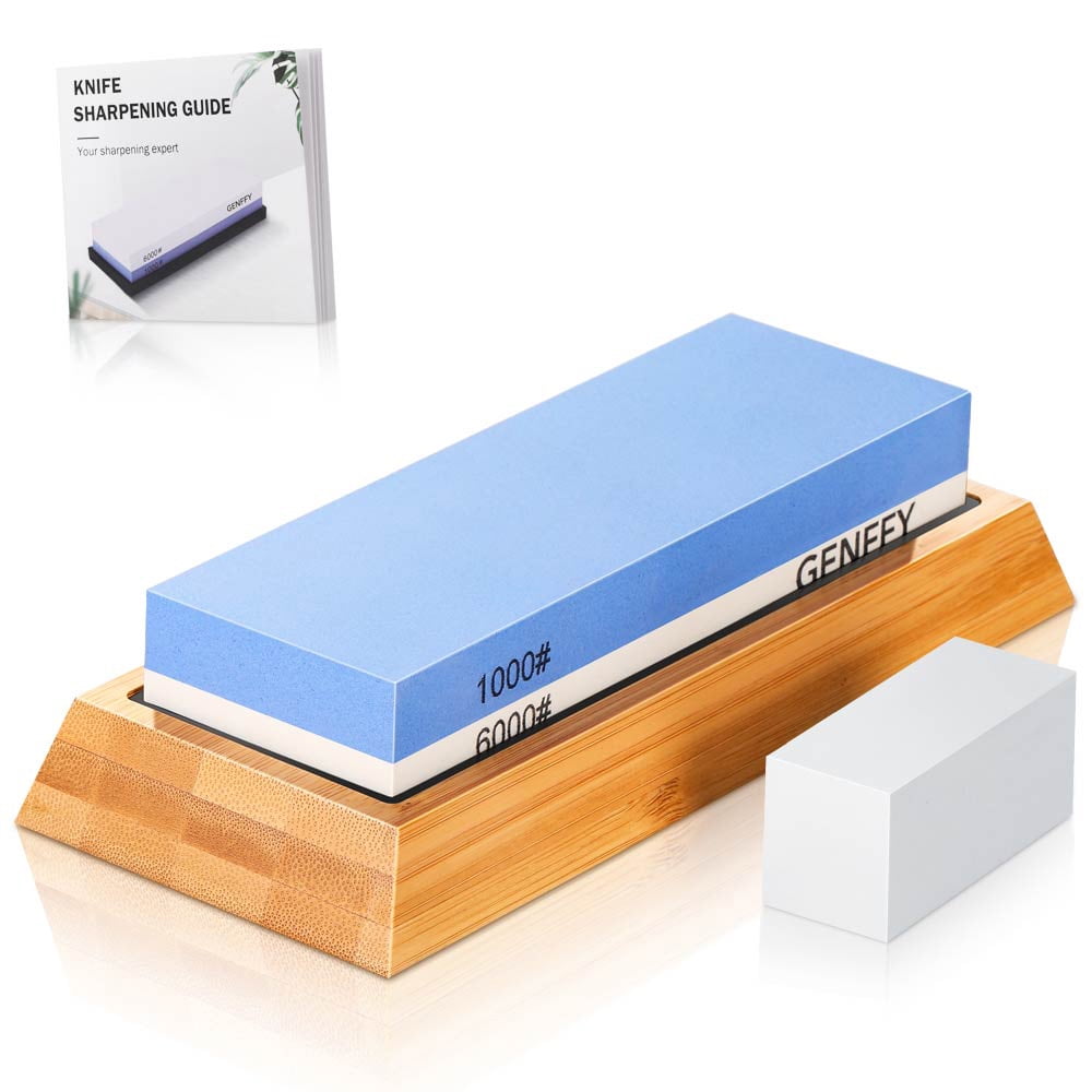 Knife Sharpening Stone Set，No Cracking Whetstone 1000/6000,Knives