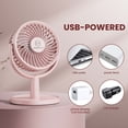 thumbnail image 4 of Shinebella Ventilador de escritorio pequeño de 4 velocidades con fuerte flujo de aire, mini ventilador USB portátil personal, silencioso, rotación de 310 grados, desmontable, fácil de limpiar, ligero,, 4 of 5