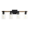 thumbnail image 2 of Modern 4-Light Wall Sconce Cylinder Black Vanity Lighting Minimalist Retro Light Fixture with Clear Glass Shade, 2 of 7