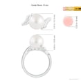 thumbnail image 5 of ANGARA South Sea Cultured Pearl Ring with Wing Motifs in Platinum for Women | June Birthstone, Birthday, Anniversary, Jewelry Gift for Women | Pearl Ring, 5 of 9