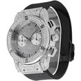thumbnail image 2 of Charles Raymond Big Bling Watch Inspired by Hip Hop - Mens Iced Out Timepiece - Faux Chrono Eyes - Diamond Rhinestones on Blast - ST10311 (Silver Rubber), 2 of 2