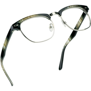 LifeArt Blue Light Blocking Glasses, Anti Eyestrain, Computer Reading Glasses, Gaming Glasses, TV Glasses for Women Men, Anti Glare (Striped, No Magnification)