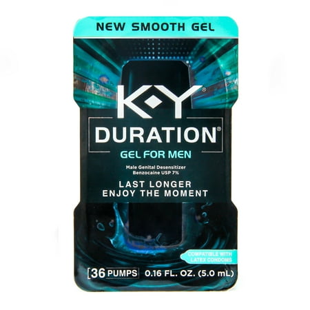 K-Y Duration Gel for Men (Condom Safe) - Last Longer & Enjoy The Moment, 36 pumps, Male Genital Desensitizer 0.16