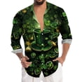 thumbnail image 3 of Zylarhe Men T Shirts Male St. Patricks's Day Long Sleeve Shirt Autumn Casual 3D Printing Hawaii Long Sleeve Shirts Tops Top Shirt, 3 of 4