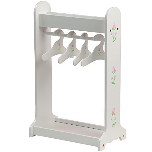 SOLID WOOD DOLL CLOTHES RACK FOR 18" DOLL SPECIAL WALNUT STAIN 