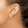 thumbnail image 3 of Primal Gold 14 Karat Yellow Gold Omega Clip 16mm Hammered Non-pierced Earrings, 3 of 4