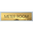thumbnail image 1 of METER ROOM SIGN - Gold BACKGROUND (ALUMINIUM - 2 x7 3/4) WITH SELF ADHESIVE STICKER FOR INDOOR USE, 1 of 2