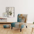 thumbnail image 2 of Designart "Ethereal Textures I" Teal Abstract Collages Upholstered Accent Chair - Modern Arm Chair For Bedroom, 2 of 5