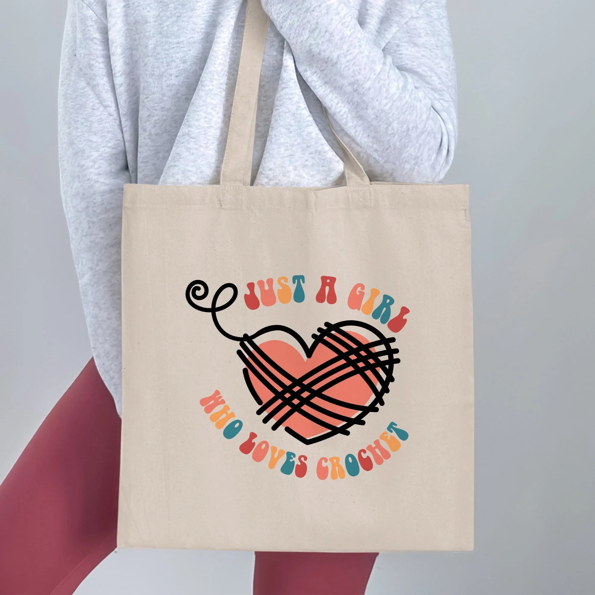 Crocheter Gift, Crocheting Yarn Tote Bag, Project Bag, Gift for Crocheter, Hobby Craft Bag