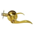 thumbnail image 4 of RI-KEY SECURITY - Privacy Bedroom Bathroom Door Lock Lever Handle Wave Style Satin Satin Brass LH, 4 of 10