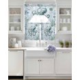 thumbnail image 3 of Coastal Octopus Swag Kitchen Curtains Sets for Windows 24 Inch Length, Cyan Nautical Fish Shells Seaweeds Short Window Curtain Panels Swags Valances and Tiers 3 Piece Set for Cafe/Dining Room, 3 of 5