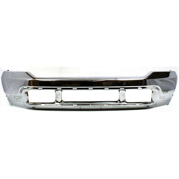 Bumper Compatible with FORD EXCURSION 2000-2004/F-SERIES SUPER DUTY 1999-2004 Chrome with Pad (Upper Valance) and Lower Valance Holes