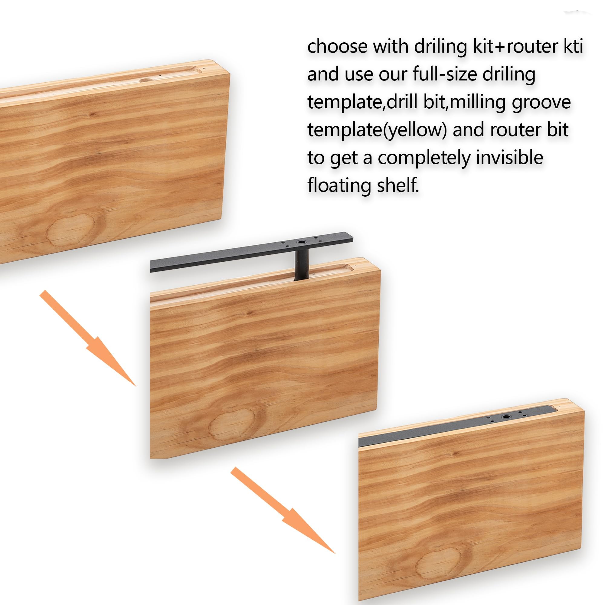 16'' Heavy-duty Floating Shelf Bracket - 210 Lbs Max Load (mounted On Studs)  Mantel For Fireplace & Wall Shelves Includes Installation Kit(16 Inch Brackets)