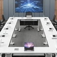 thumbnail image 3 of Mobile Flip-Top Folding Conference Table with Locking Wheels, Heavy Duty Modular Training Table for Office, Classroom, Meeting Room, Space Saving Modern Desk, 3 of 7
