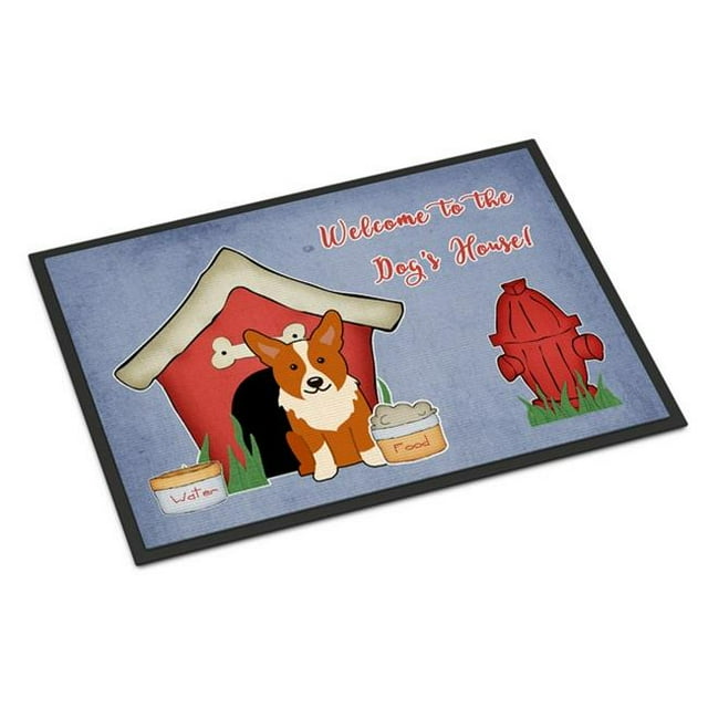 BB2854JMAT Collection Maison de Chien Corgi Tapis Intérieur Ou Extérieur, 24 x 0.25 x 36 Po.