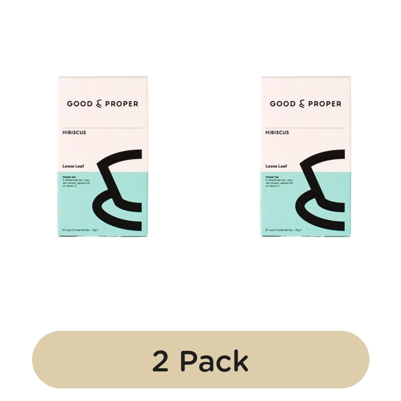 Good & Proper Tea - Loose Leaf Hibiscus Tea 75g, British Import (Pack of 2)