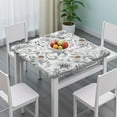 thumbnail image 3 of Gray Pioneer Flower Pattern Square Fitted Tablecloth with Elastic Edge,Square Table Cover,Washable Elastic Table Cover for Home Kitchen Party Decor 34"x34", 3 of 6