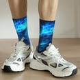 thumbnail image 6 of KLL Ice Blue Fire Wolf Print Cool Socks Men's Women's Crew Socks Funny Crazy Novelty Stockings, 6 of 6
