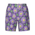 thumbnail image 4 of Lsque Mens Swim Trunks Daisies Flowers Pattern - Bathing Suit Compression Liner - Beach Swim Shorts Swimwear - (S-3XL) - Stretch Quick Dry -Large, 4 of 9