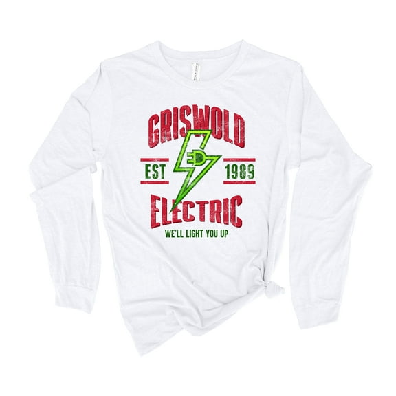 Griswold's Electric Funny Holiday Shirt Ladies Womens Long Sleeve T-shirt Christmas Graphic Tee-Forest Green-6xl