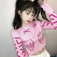 thumbnail image 1 of Sanrioed-Camiseta de manga corta con dibujos animados para niñas, Top corto con estampado de My Melody, Cinnamoroll, Kuromi, Kawaii, 1 of 4