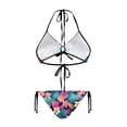 thumbnail image 2 of chaqlin Women's Tropical Floral Halter Bikini Set Two Piece Triangle Swimsuit with Tie Sides Sexy Quick Dry Bathing Suit for Beach Vacation, 2 of 9