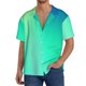 thumbnail image 1 of Balery blue green colors Camisa Casual de Manga Corta con Botones para Hombre, Texturizada, Estilo Cubano, para Playa, Verano-XX-Large, 1 of 5