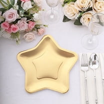 Balsa Circle 25 Matte Gold 9" Star Shaped Disposable Dinner Salad Paper Plates Party Events Decorations Supplies