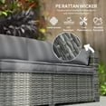 thumbnail image 4 of Outsunny 3 Seater Wicker Sofa with Side Trays, Rattan Outdoor Patio Couch with 6" Thick Back Cushions, Deep Seating for Porch, Garden, Mixed Gray, 4 of 9