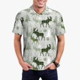 thumbnail image 5 of Yiaed green plaid Moose treePrint Men's Short Sleeve Polo Shirt,Golf Polo for Men Three-Button Golf Shirt Athletic Casual Collared T-Shirt- XX-Large, 5 of 7