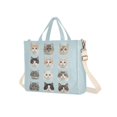 thumbnail image 7 of FORMRS Womens Corduroy Tote Bag Crossbody Shoulder Handbag with Pocket, Cute Cat Faces, 7 of 7