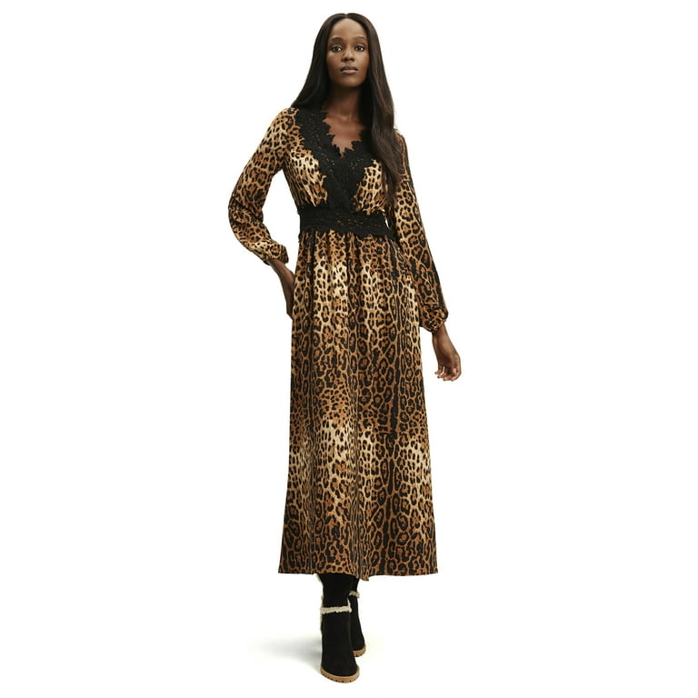 womens leopard maxi dress