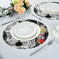thumbnail image 6 of Black Treble Clef Round Placemats Washable Placemats Non-Slip Heat-Resistant Table Place Mats for Dining Kitchen Holiday Party Table 15.4"-4PCS Home Decor, 6 of 7