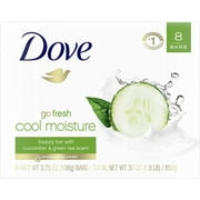 Dove go fresh Beauty Bar for Softer Skin Cucumber and Green Tea MoreMoisturizing than Bar Soap 3.75 oz, 8 Bar