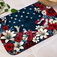thumbnail image 3 of Floral American Flag 16x24 Flannel Bath Mat for Bathroom, Anti-Slip Backing Soft Bathroom Rug, Washable Water Absorbent Mat, 3 of 7